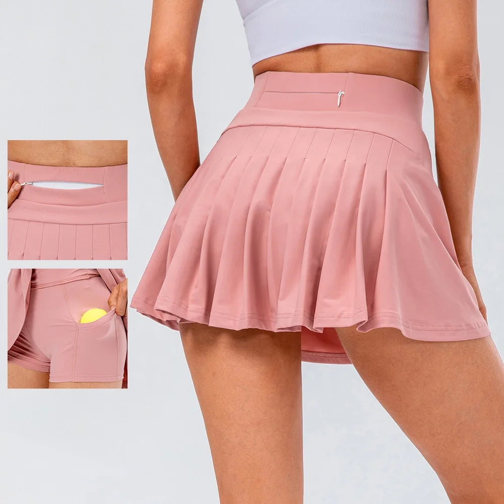 Women's High Waist Athletic Golf Skorts Skirts for Running Pleated Tennis Skirt for Women With Pockets