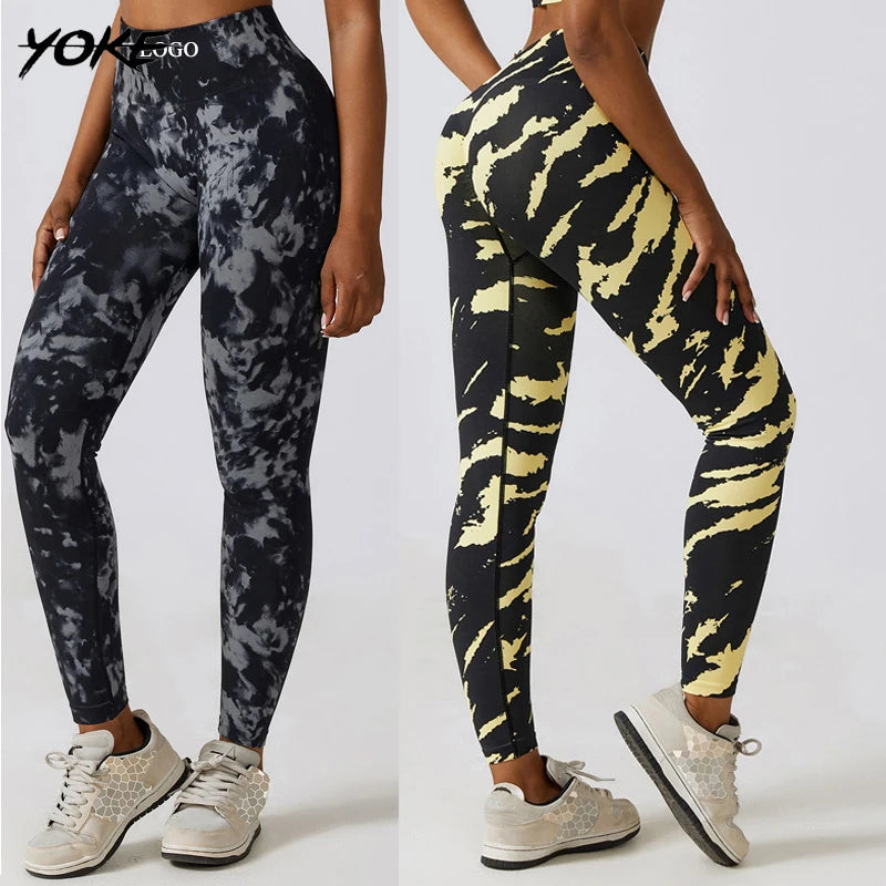 YOKE Wholesale Camouflage Fitness Printed Yoga Leggings Scrunch Bum Leggings Seamless  Leggings for Women