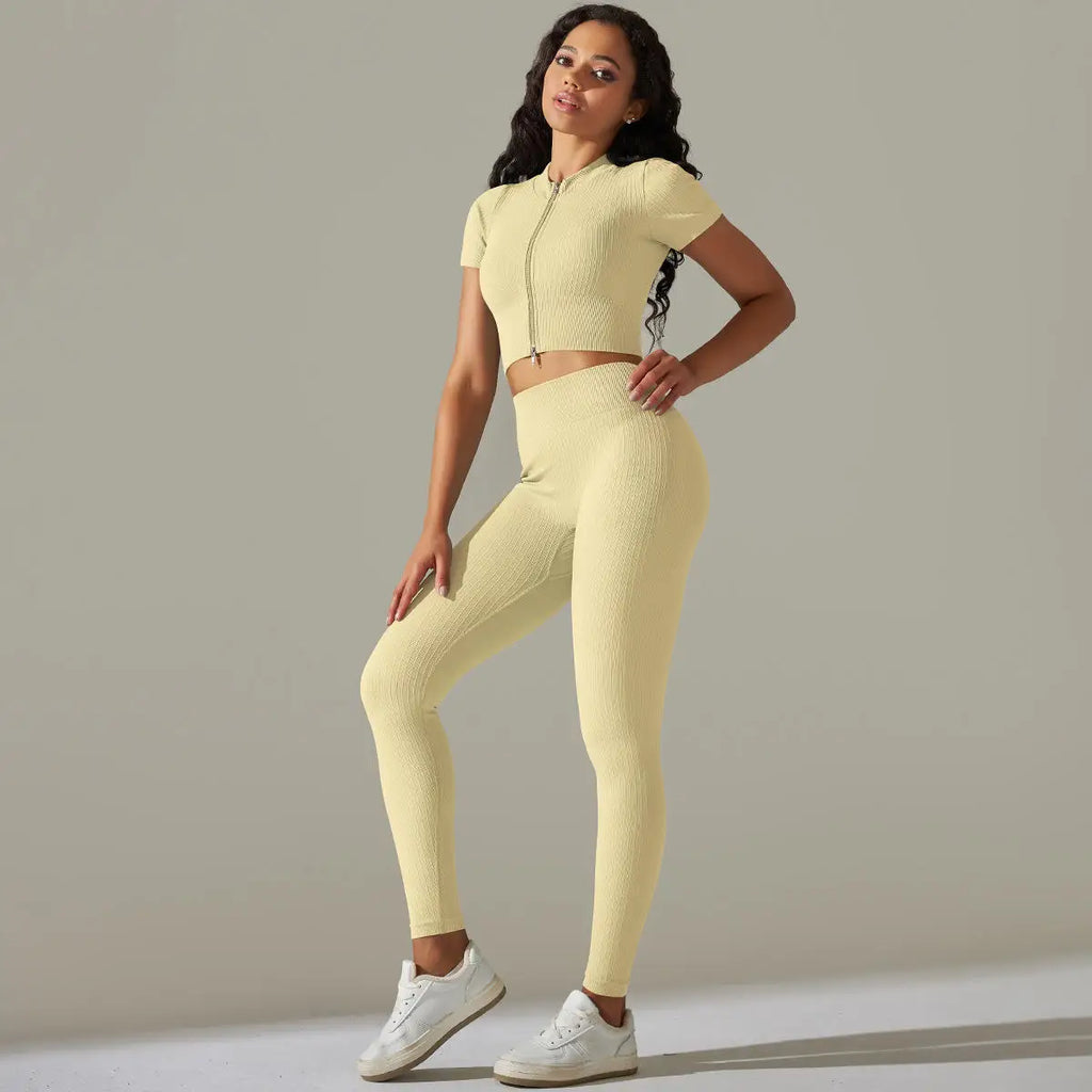 2024 New Women's Workout Outfit 2 Pieces Yoga Leggings With Sports Bra Gym Clothes Set
