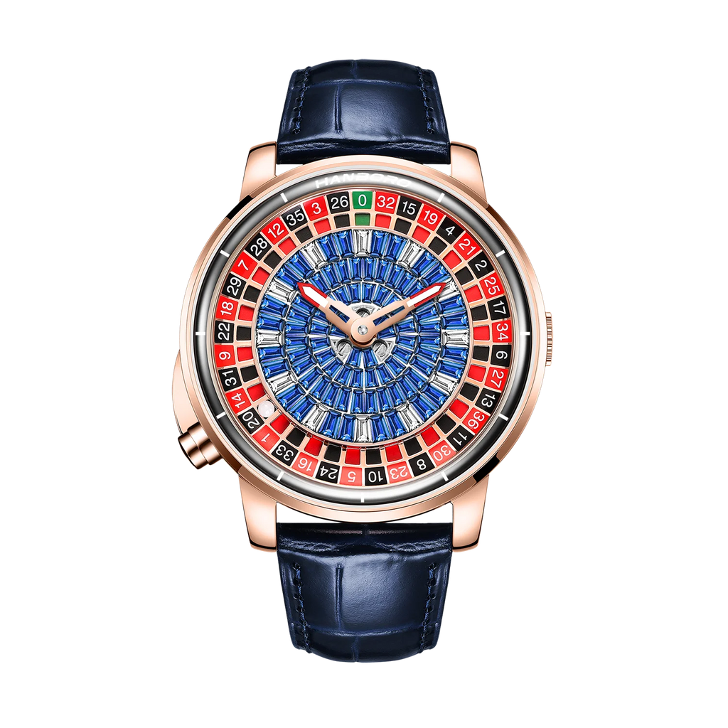 Gaming Plate Luxury Men's Automatic Mechanical Watch Red Diamond Inlaid Dial Series Waterproof Digital Dial Mechanical Watch