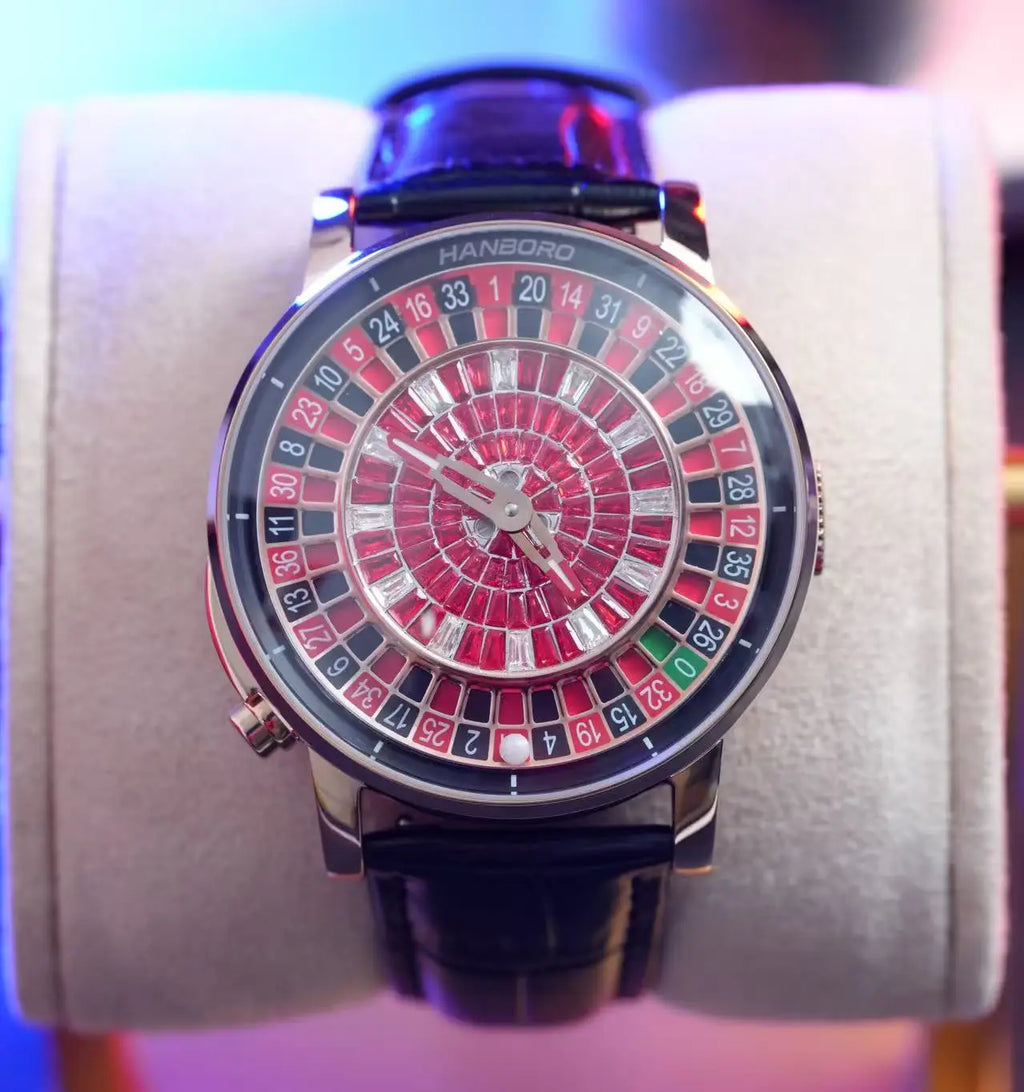 Gaming Plate Luxury Men's Automatic Mechanical Watch Red Diamond Inlaid Dial Series Waterproof Digital Dial Mechanical Watch