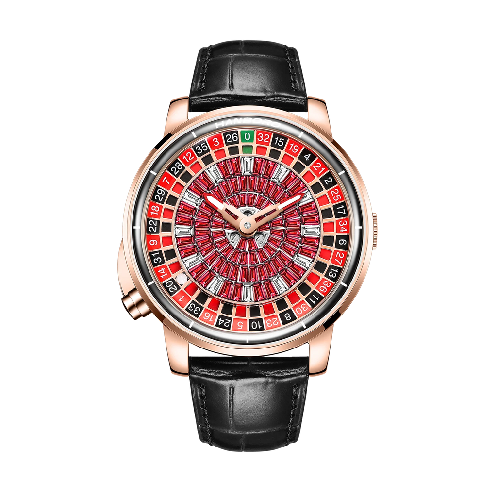 Gaming Plate Luxury Men's Automatic Mechanical Watch Red Diamond Inlaid Dial Series Waterproof Digital Dial Mechanical Watch