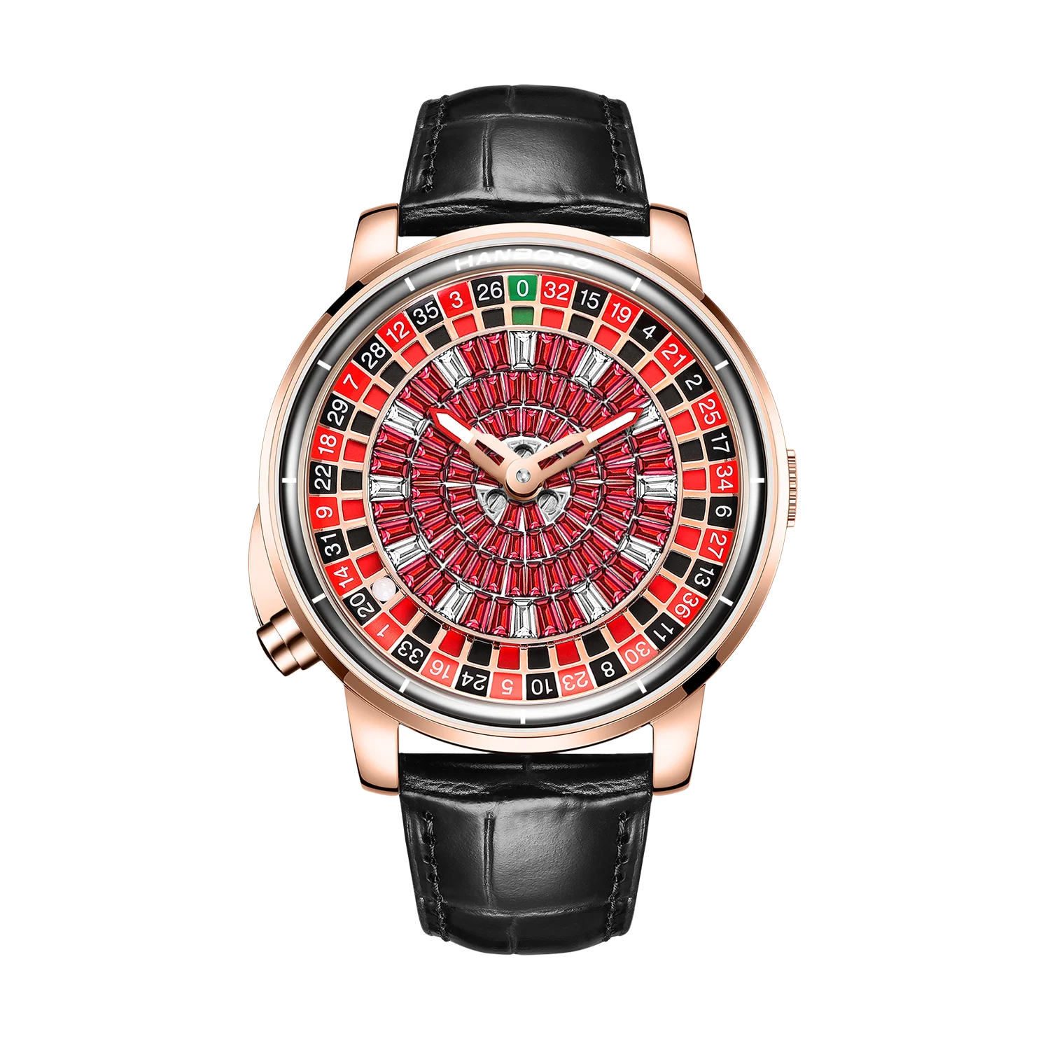 Gaming Plate Luxury Men's Automatic Mechanical Watch Red Diamond Inlaid Dial Series Waterproof Digital Dial Mechanical Watch