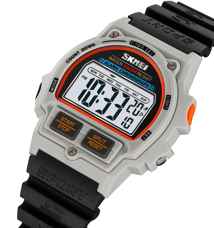 SKMEI 2263 Stylish Odm Man Digital Watch Best Power Stainless Steel Band Water Proof Calender Concise Sports Watch Manufacturer