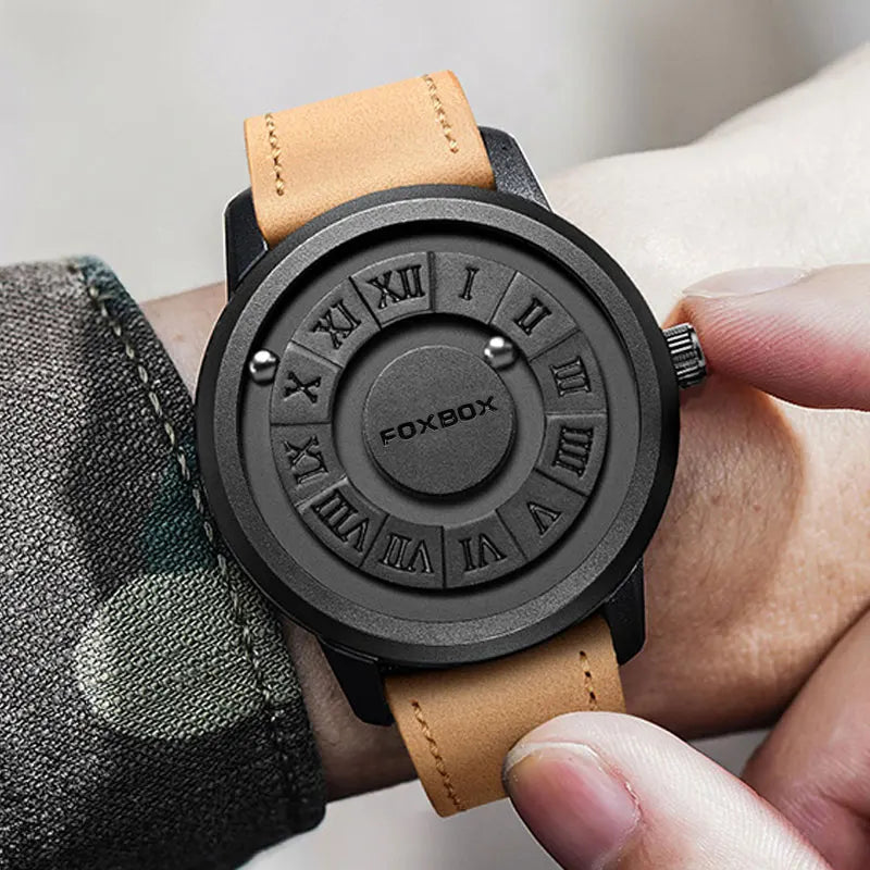 New FOXBOX Watch 0047 Retro Roman Numeral Design Men's Watches Good Quality Quartz Movement 3ATM Waterproof Watch