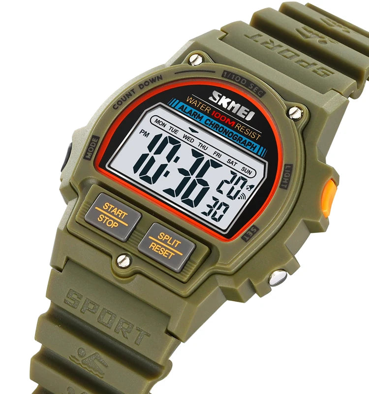 SKMEI 2263 Stylish Odm Man Digital Watch Best Power Stainless Steel Band Water Proof Calender Concise Sports Watch Manufacturer