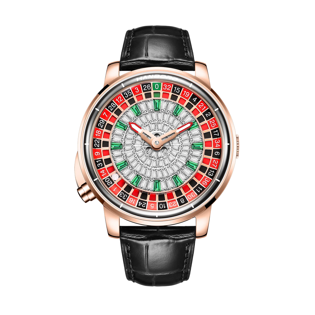 Gaming Plate Luxury Men's Automatic Mechanical Watch Red Diamond Inlaid Dial Series Waterproof Digital Dial Mechanical Watch