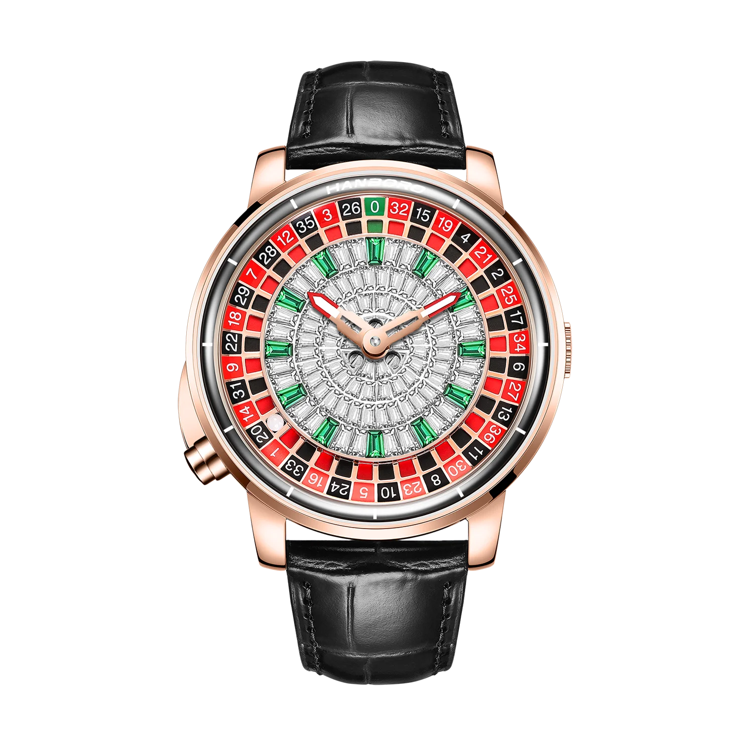 Gaming Plate Luxury Men's Automatic Mechanical Watch Red Diamond Inlaid Dial Series Waterproof Digital Dial Mechanical Watch