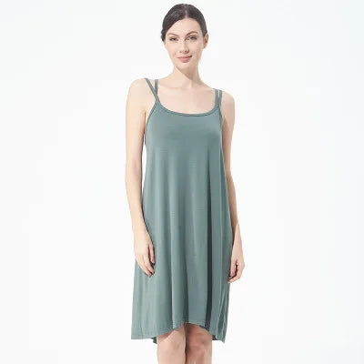 Women's Night Dress Fashion Sexy Backless Nightgown Plus Size Summer Ladies Home Wear Nightshirt Cross Strap Dresses 2XL-7XL