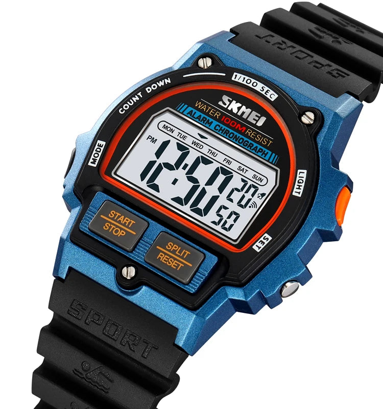 SKMEI 2263 Stylish Odm Man Digital Watch Best Power Stainless Steel Band Water Proof Calender Concise Sports Watch Manufacturer