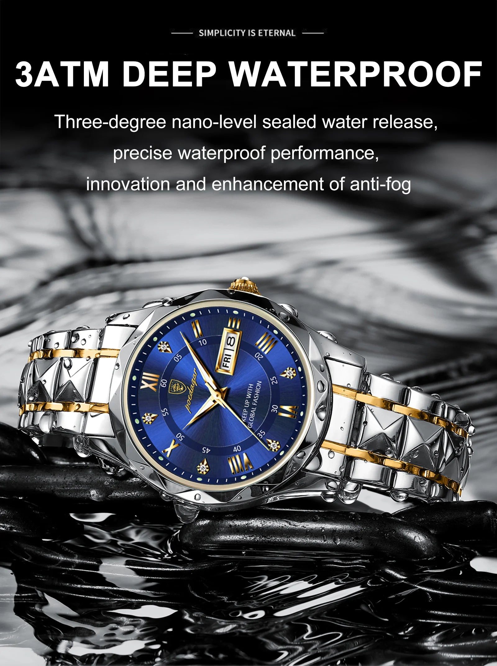 New Fashion Men's Watches Best Selling Luxury Sports Watch Steel Wrist Strap 40mm Week Dates Irregular Design Perfect Wristwatch
