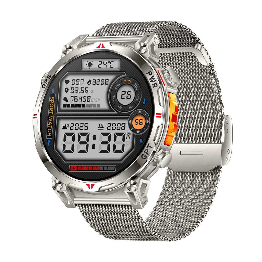 2026 3ATM Waterproof Smart Watch Outdoor GPS Adventures Magnetic Charging AMOLED IOS BestPerformance Alarm Clock Rubber Band