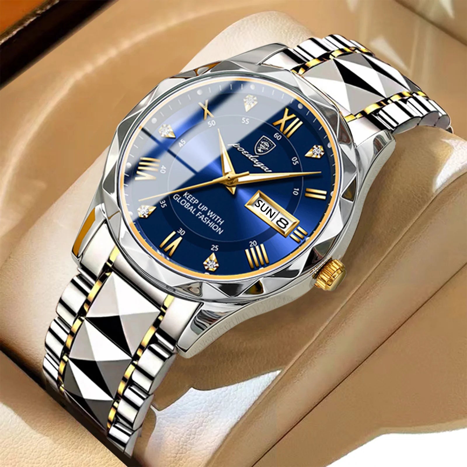 New Fashion Men's Watches Best Selling Luxury Sports Watch Steel Wrist Strap 40mm Week Dates Irregular Design Perfect Wristwatch