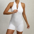 Zip Workout Sets Yoga Fitness Wear Short Bodysuit Jumpsuits for Women