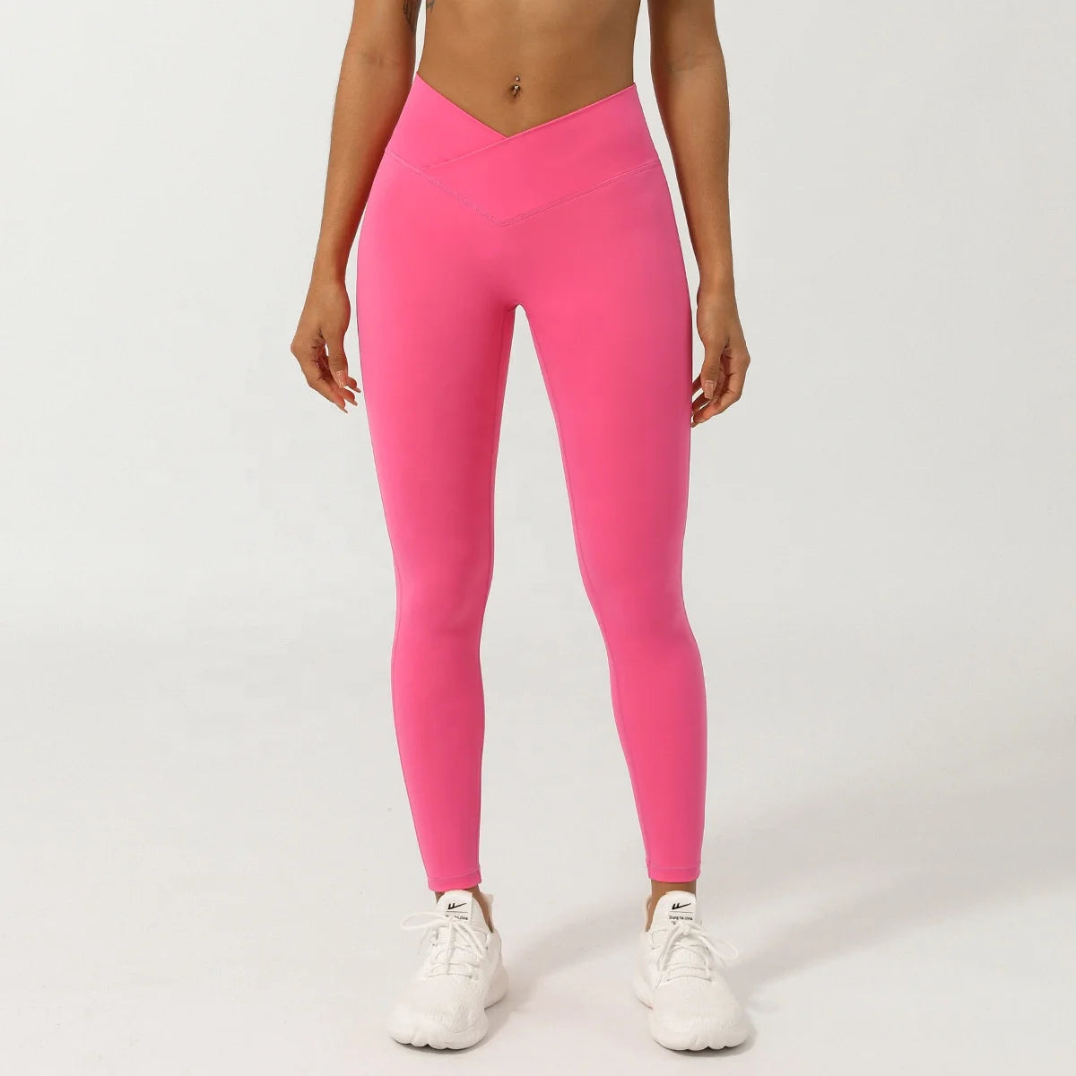 New Nude Cross V Yoga Nine Minute Pants No T Line Peach Lift Hip Fitness Pants Quick Dry Exercise Pants