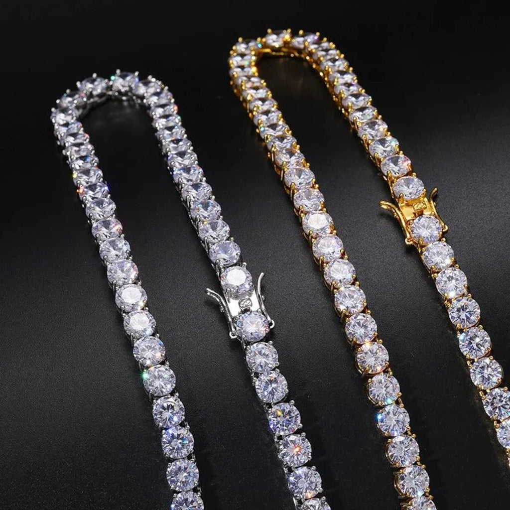 Elisa High Quality 3MM Moissanite Tennis Necklace Pass Diamond Tester Iced Out Vvs Diamond Gold Plated 925 Silver