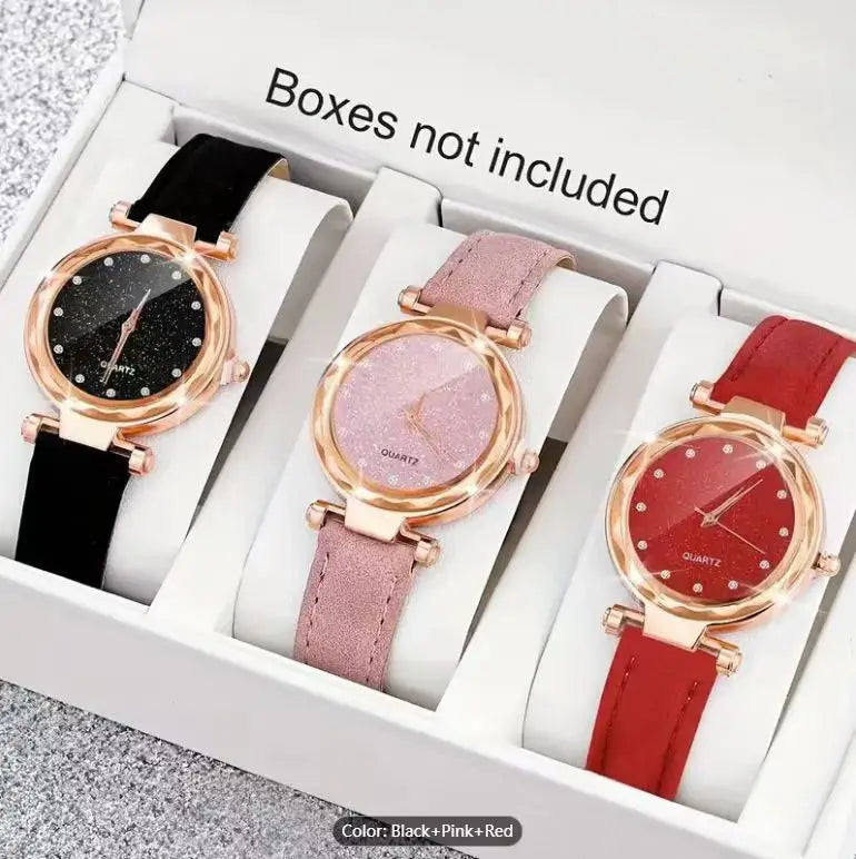 Eco-friendly Women's Quartz Watch with Glass Dial Faux Leather Strap Fashionable and Casual Hands  Feature