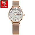 POEDAGAR 3013 Luxury Stainless Steel Band Women Quartz Watch Luminous Waterproof Date Lady Watches