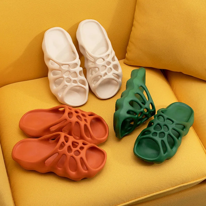Summer Slippers Women Men New Fashion Skull Thick Bottom Increased Street Flip Flops Indoor Couple Home Soft Sandals Big Size