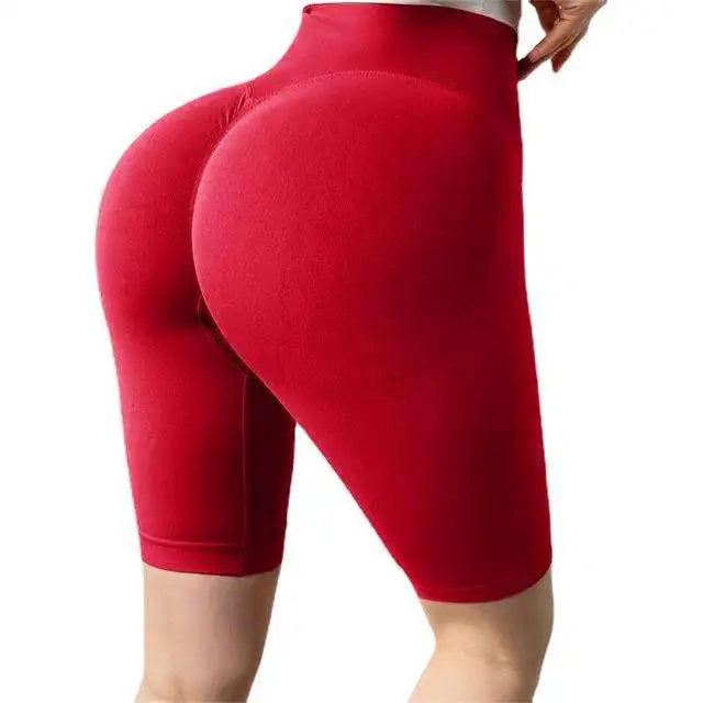 Hot Selling 2025 New Summer Fitness Biker Shorts Women's Gym Sports Five Point Shorts Gym Hip High Waist Yoga Shorts