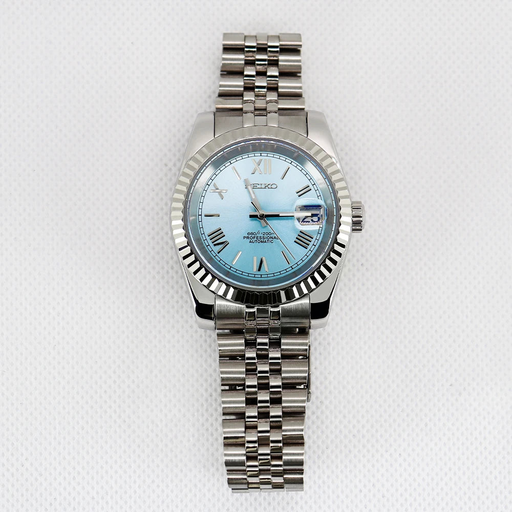 Modern Manufacturer Design Stainless Steel Band Waterproof Features NH35 Luminous Auto Mechanical Watch