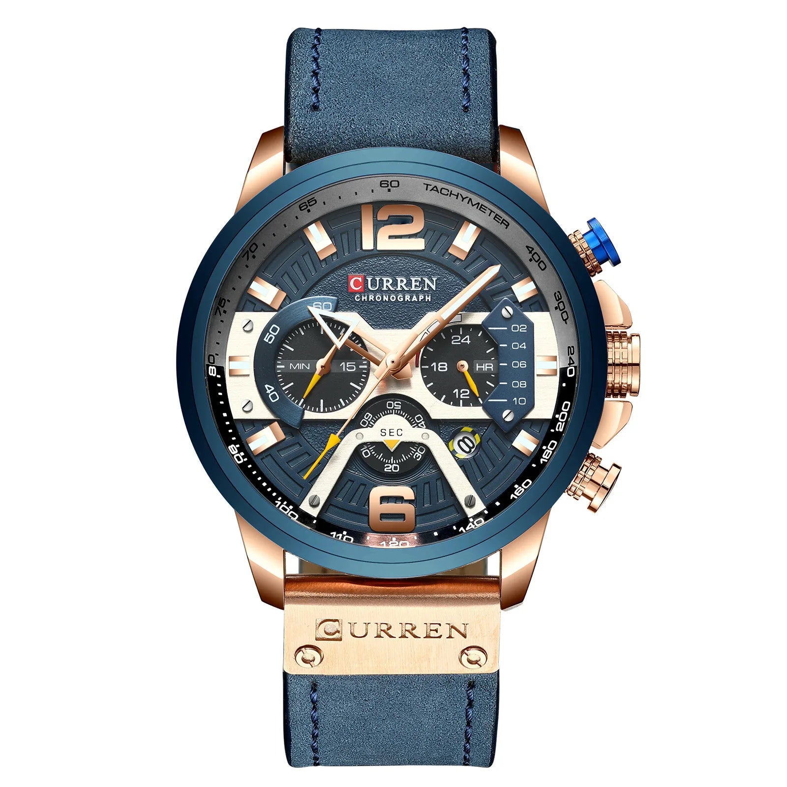Top Brand Luxury Leather Wrist Watch Man Clock Fashion Chronograph Wristwatch Brand Curren Casual Sport Watches for Men