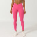 New Nude Cross V Yoga Nine Minute Pants No T Line Peach Lift Hip Fitness Pants Quick Dry Exercise Pants