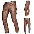 SZLLY-1217-PK01 New Arrival Men's Leather Pants Solid Color Pu Leather Pants Men's Leisure Long Pants