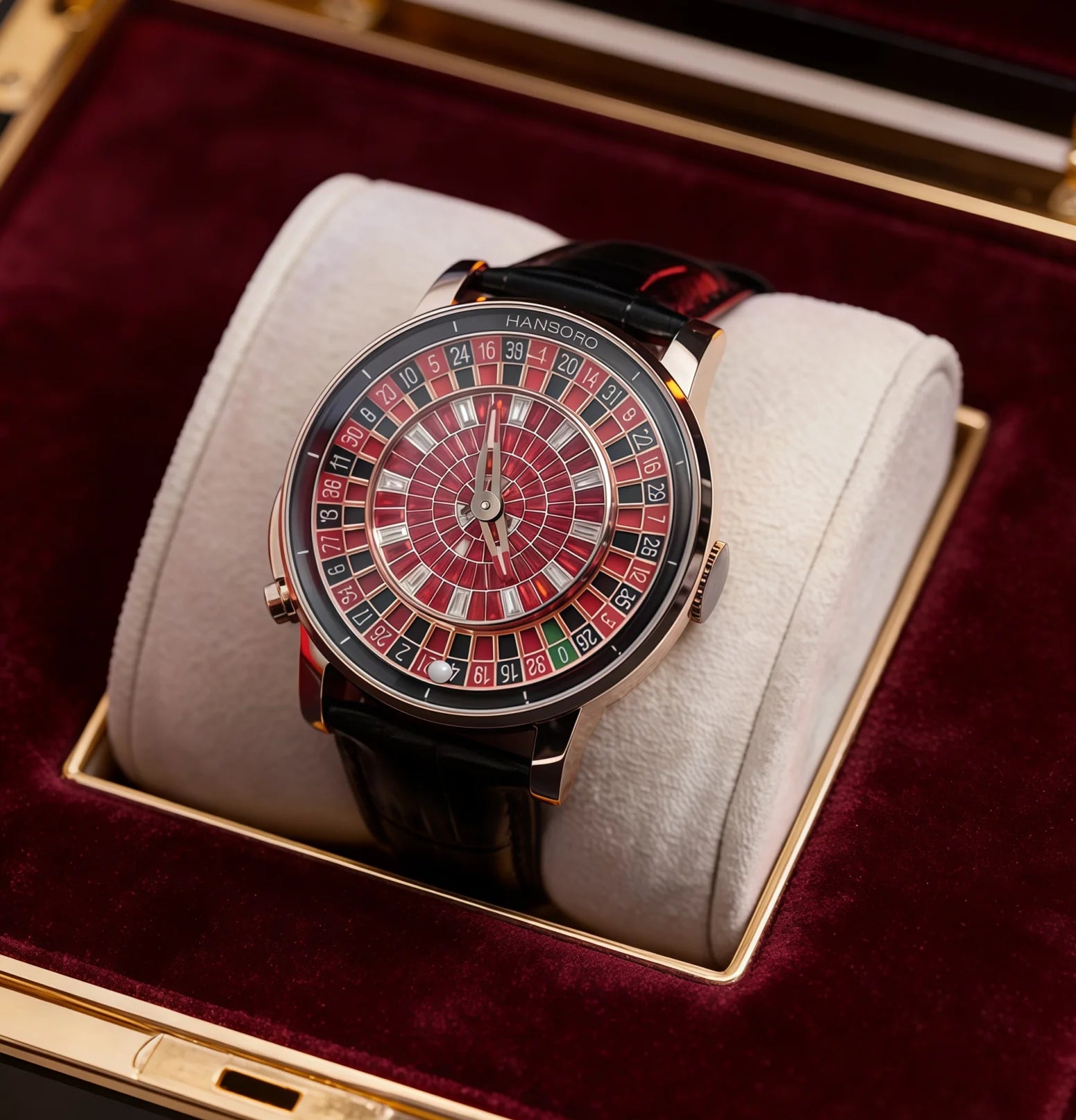 Gaming Plate Luxury Men's Automatic Mechanical Watch Red Diamond Inlaid Dial Series Waterproof Digital Dial Mechanical Watch