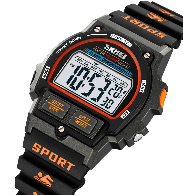 SKMEI 2263 Stylish Odm Man Digital Watch Best Power Stainless Steel Band Water Proof Calender Concise Sports Watch Manufacturer