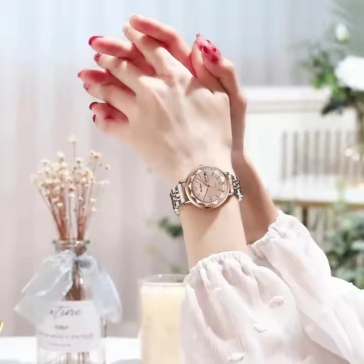 POEDAGAR 3013 Luxury Stainless Steel Band Women Quartz Watch Luminous Waterproof Date Lady Watches