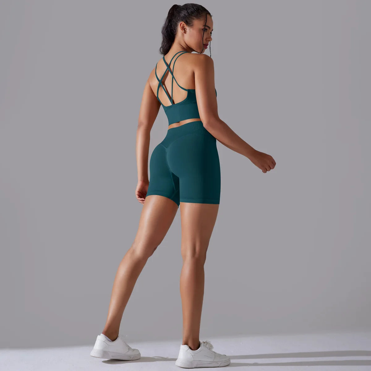 Custom Logo Gym Fitness Sets Woman Yoga Leggings Long Sleeve Top Sports Bra Yoga Two Piece Workout Set for Women