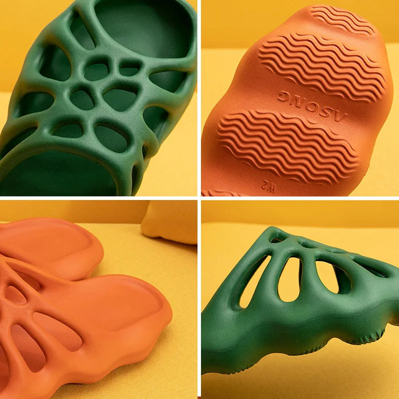 Summer Slippers Women Men New Fashion Skull Thick Bottom Increased Street Flip Flops Indoor Couple Home Soft Sandals Big Size