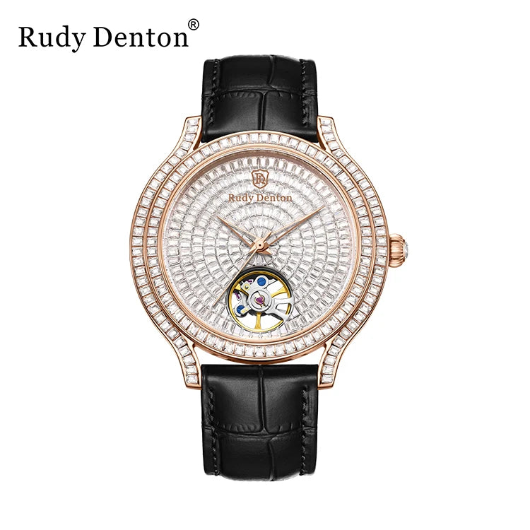 Rudy Denton High Quality China Watch Factory Leather Luxury  Waterproof Fashion Custom Automatic Mechanical Watch for Men