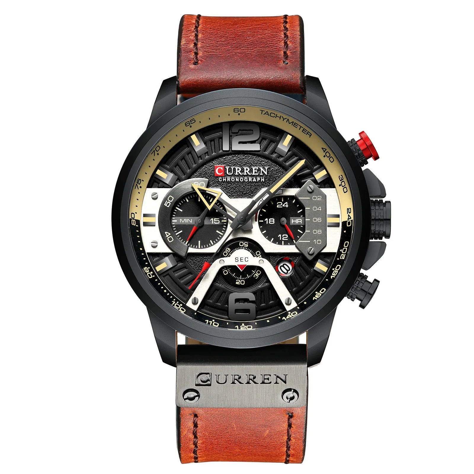 Top Brand Luxury Leather Wrist Watch Man Clock Fashion Chronograph Wristwatch Brand Curren Casual Sport Watches for Men