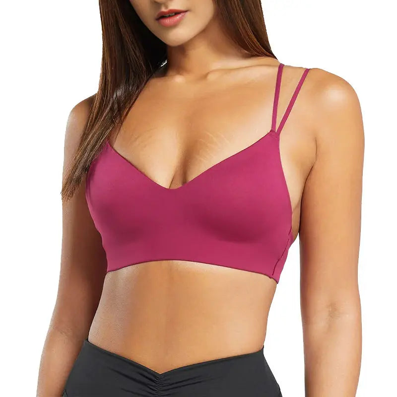 Hot Selling 2025 New Women Soft Stretchy Compression Quick Dry Shockproof Running Bra