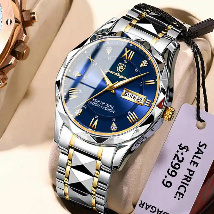 New Fashion Men's Watches Best Selling Luxury Sports Watch Steel Wrist Strap 40mm Week Dates Irregular Design Perfect Wristwatch