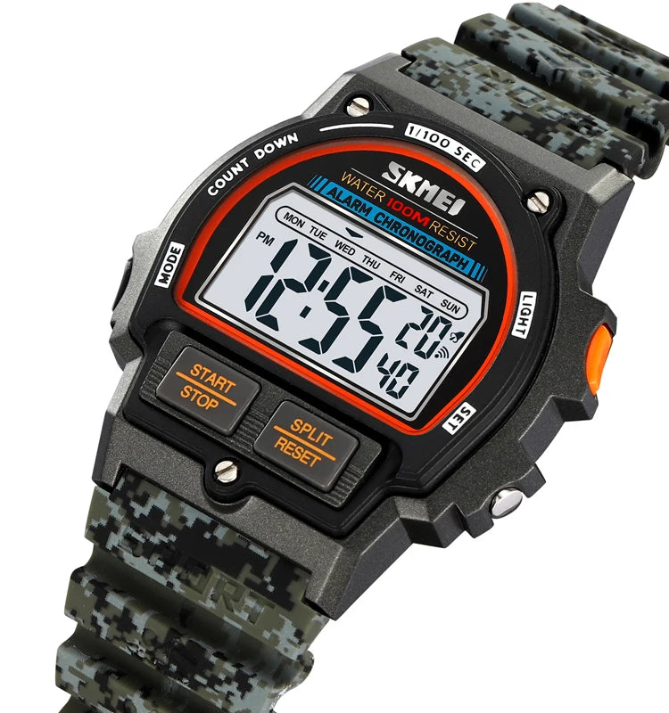 SKMEI 2263 Stylish Odm Man Digital Watch Best Power Stainless Steel Band Water Proof Calender Concise Sports Watch Manufacturer