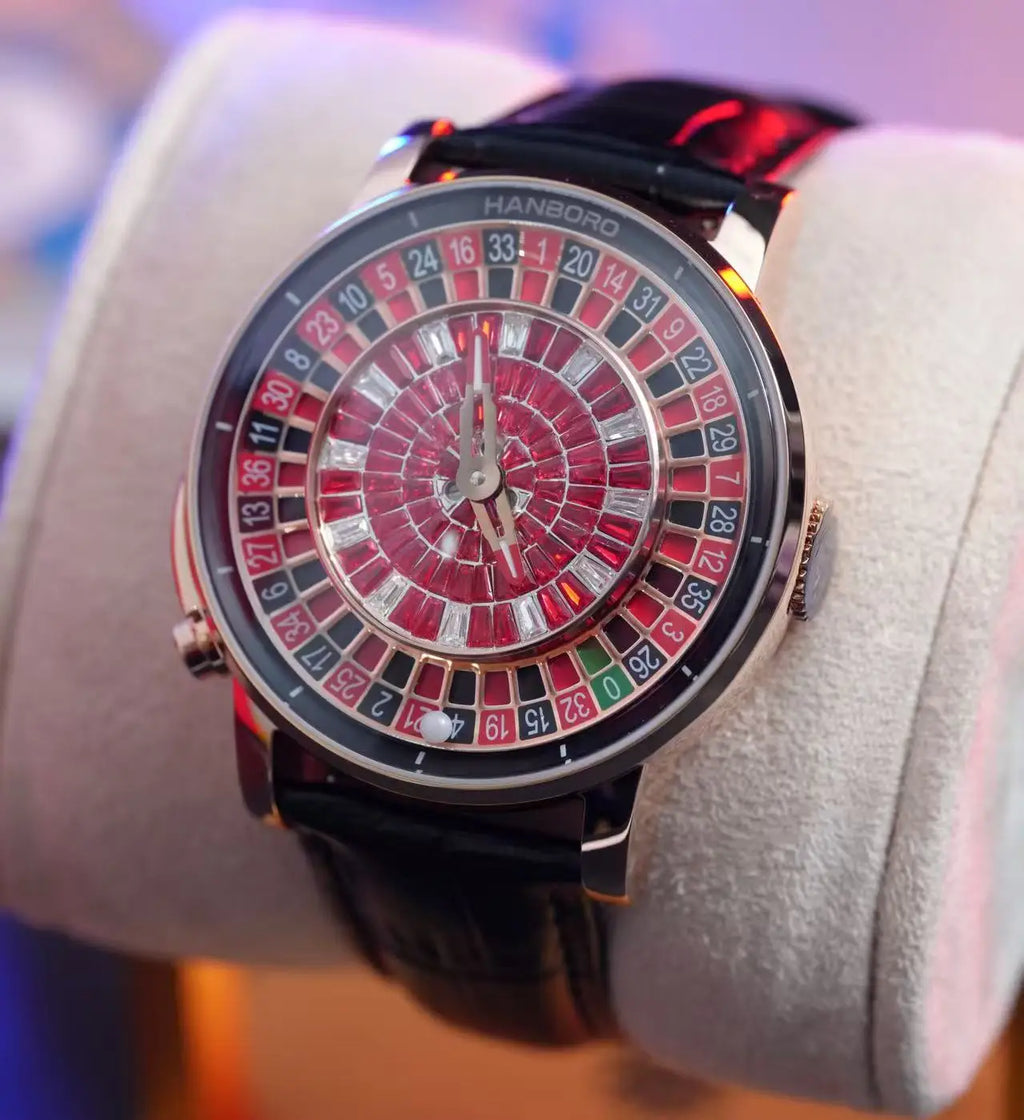 Gaming Plate Luxury Men's Automatic Mechanical Watch Red Diamond Inlaid Dial Series Waterproof Digital Dial Mechanical Watch