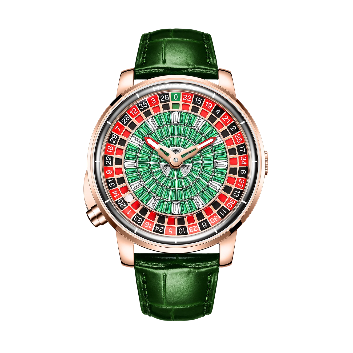 Gaming Plate Luxury Men's Automatic Mechanical Watch Red Diamond Inlaid Dial Series Waterproof Digital Dial Mechanical Watch