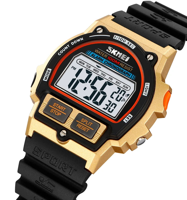 SKMEI 2263 Stylish Odm Man Digital Watch Best Power Stainless Steel Band Water Proof Calender Concise Sports Watch Manufacturer