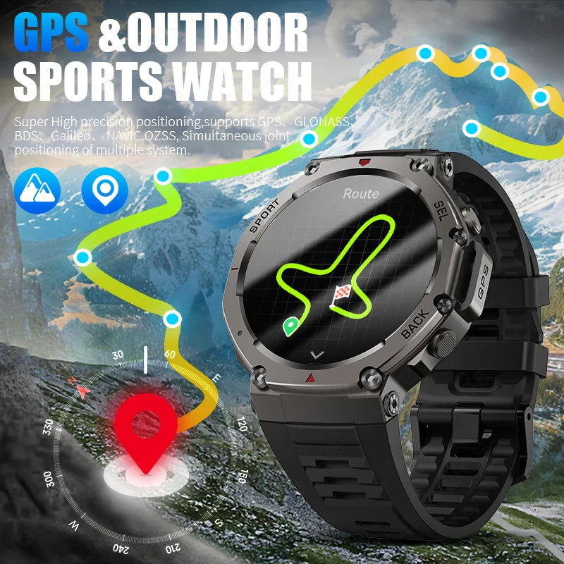LIGE BWDM58 Satellite GPS Offline Location Smart Watch for Men Compass Long Battery Life Answer Dial Call Smartwatch Android IOS
