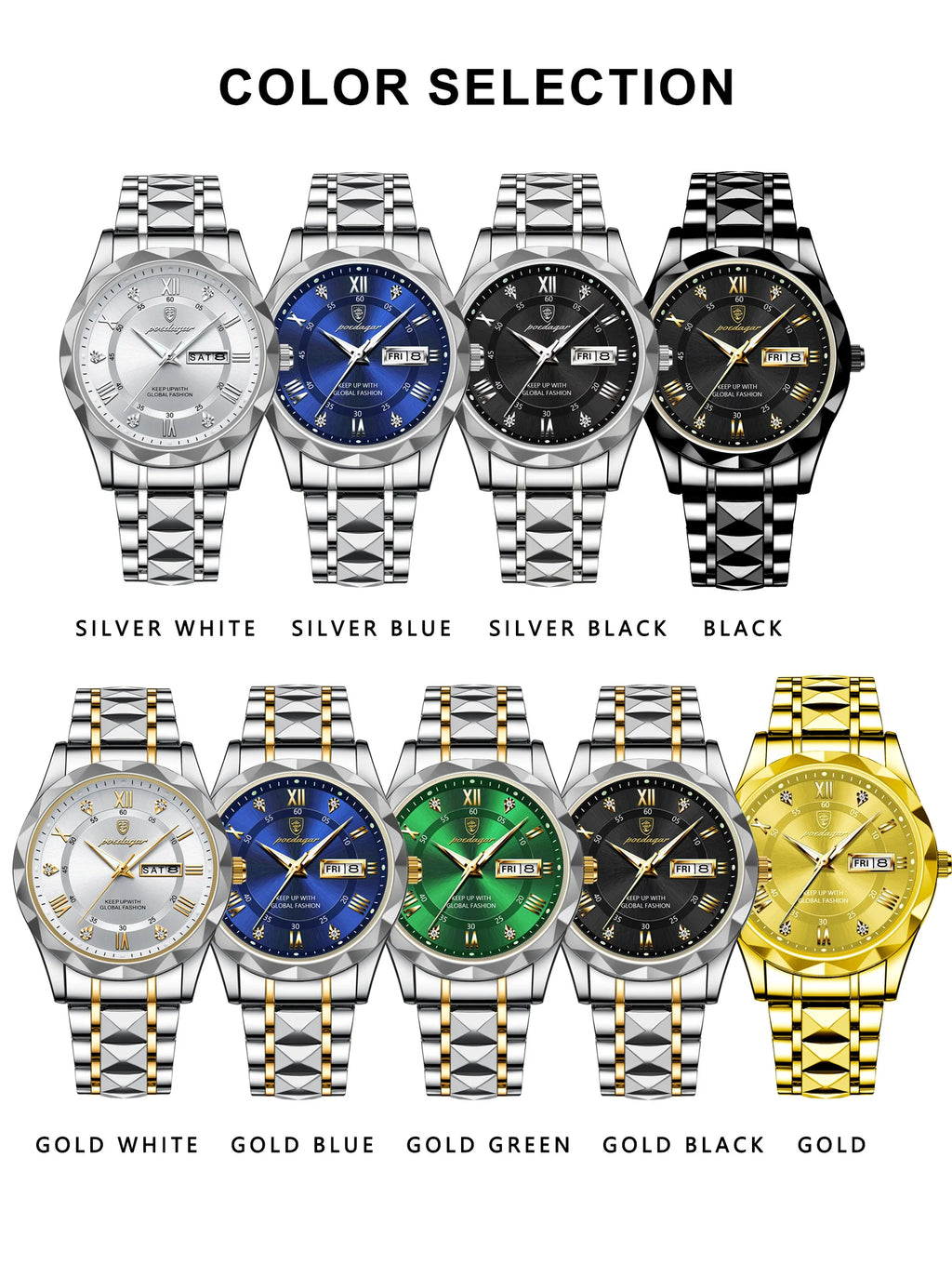 New Fashion Men's Watches Best Selling Luxury Sports Watch Steel Wrist Strap 40mm Week Dates Irregular Design Perfect Wristwatch