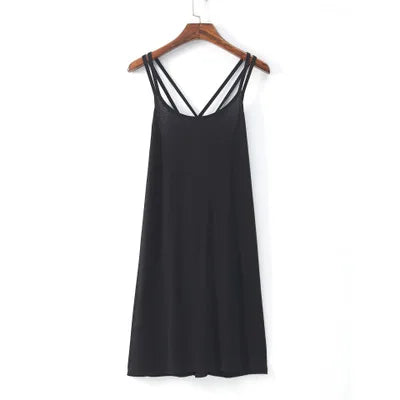 Women's Night Dress Fashion Sexy Backless Nightgown Plus Size Summer Ladies Home Wear Nightshirt Cross Strap Dresses 2XL-7XL
