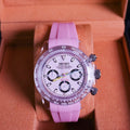 Best Selling Leisure Water Resistance Pink Rubber Strap Vk63 Vintage Japan Movement Quartz Watch