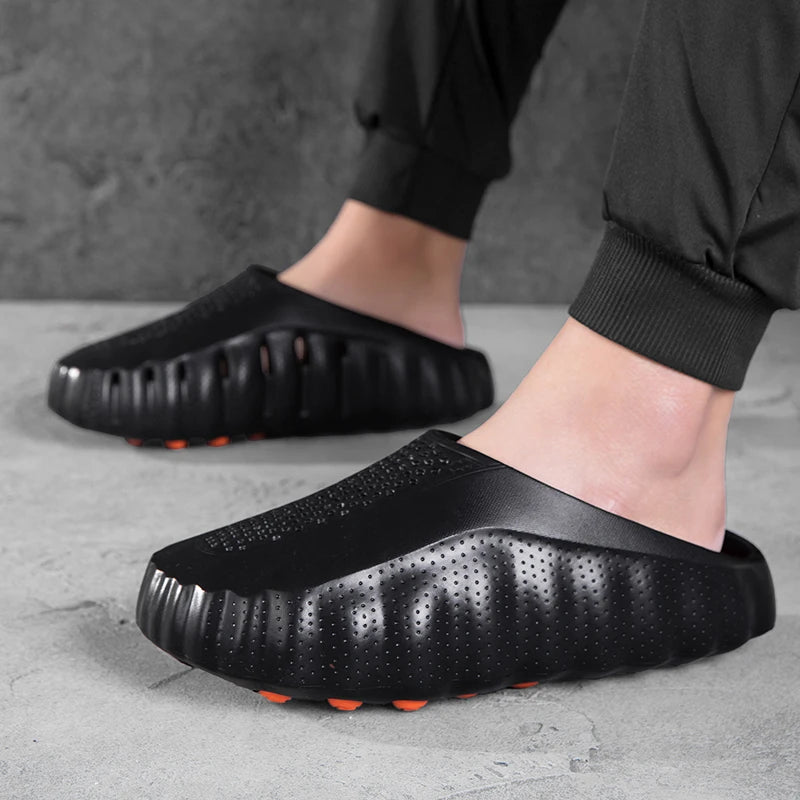 Men's Comfortable Soft-Soled Slippers, Design, Outdoor Sports Style, Suitable for Daily and Beach Use, Lightweight and Durable