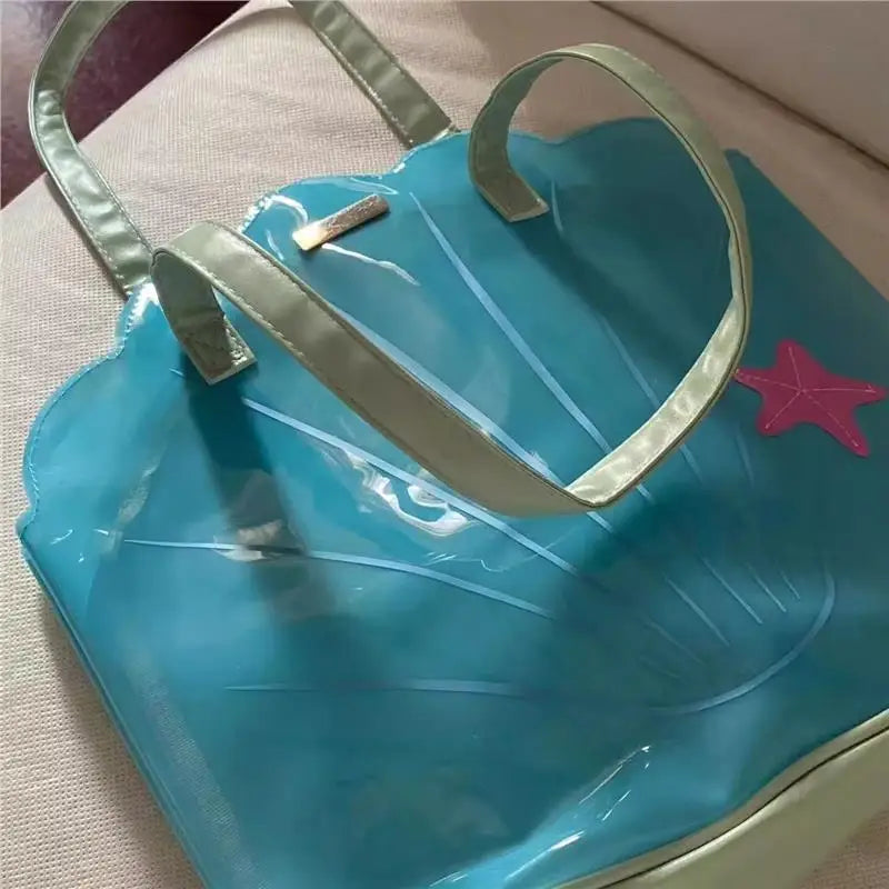 Handmade Transparent ell oulder Bag Women's Summer New Cute Handbag Korean Sle Artificial Leather Zipper Closure Bag