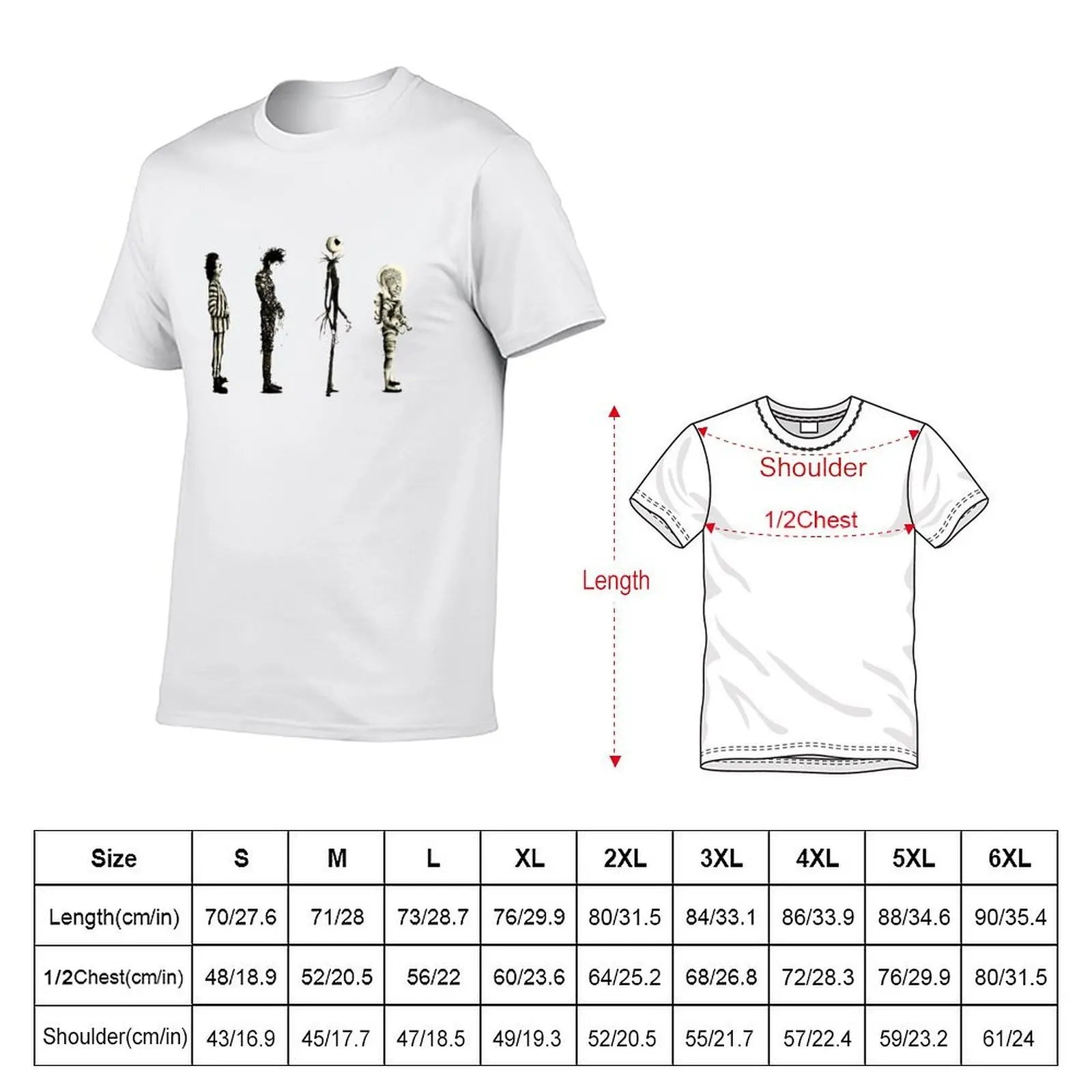 Tim Burton, Edward Scissorhands T-Shirt t shirts for man cotton men t shirt cotton 100% T-Shirt