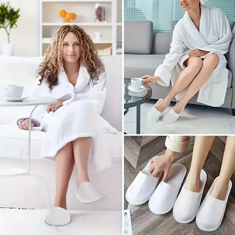 25Pcs Disposable Non-Slip Disposable Hotel Slippers - Soft and Breathable Non-Woven Fabric, Hygienic for Travel and Home, Portable Ergonomic Design Women's Comfortable Indoor Slippers, Simple Style, Non-Woven Material, Durabl