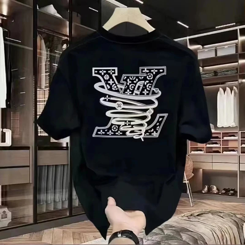 New high-end luxury fashion brand short-sleeved T-shirt suitable for men and women Collar design for better air circulation